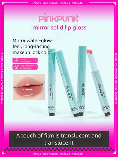 pinkpunk Peach & Wild Solid Lip Gloss, Glossy Lip Balm, Mirror Lip Gloss