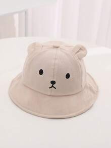 1 pieza Gorro de malla transpirable con diseño de oso para niños pequeños, estilo lindo y versátil para bebés e infantes, adecuado para usar en primavera y verano - Caqui - Ver 18