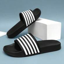 2025 Spring/Summer New Men's Soft Sole Slippers: Size 47 (Plus Size), Size 36 (Small), Anti-Slip And Durable, Lightweight And Comfortable Indoor Slippers Size 48, 49 Outdoor Beach Slippers, Five-Stripe Sandals, Size 50 Slip-On Slippers - Black - View 4