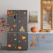 ZAWE 9 Sheets Fall Window Clings Gnomes Scarecrow Pumpkins Maple Leaves DoubleSided Window Decals Stickers For Autumn Thanksgiving Party Home Classroom Office Decorations