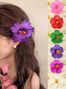 Hair Clips 1pc Faux Foam Plumeria Duck Clip Hair Clip, Nature Style Atmosphere, Suitable For Outdoor Photo Shooting Hair Accessories Elegant Claw Clips, School Stuff, College