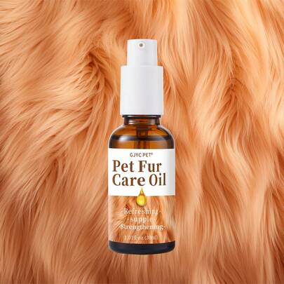 GJYC PET Pet Fur Care Oil - Detangles, Reduces Shedding - Adds Shine With Collagen & Natural Oils - Leave-In Conditioner For Dogs & Cats - 1.01 Fl. Oz