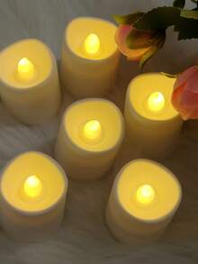 12 Pcs Flameless LED Wishing Candles, 200+ Hours Flickering Electric Tea Lights, LED Tea Lights With Timer Flicker, Miniature Flameless Candle Tea Lights, Warm White Battery Powered Tea Lights For Wedding, Anniversary, Engagement, Romantic Decor, Christmas Party, Halloween Decor, Home Indoor Decoration - 暖白光 - 查看 6