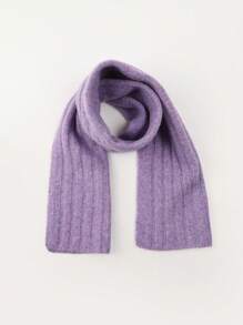 1pc Women's Solid Color Wool Blend Simple & Fashionable Lightweight Scarf/Shawl, Autumn/Winter