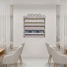 Five Layer Iron Nail Polish Display Rack - Black  Wall-Mounted Metal Nail Polish Display Rack, Simple Floating Wall Mount Shelves, Essential Oil And Perfume Combo Rack, For Nail Salon - Schwarz - Übersicht 5