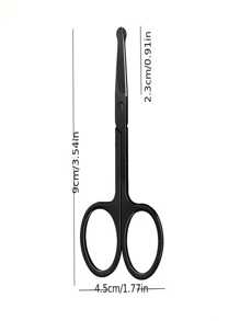 1pc Nose Hair Trimmer, Suitable For Facial Hair, Ear Hair, Eyebrow, Arc-Shaped Design, Round-Headed Trimming, Fine Hair Trimming Scissors