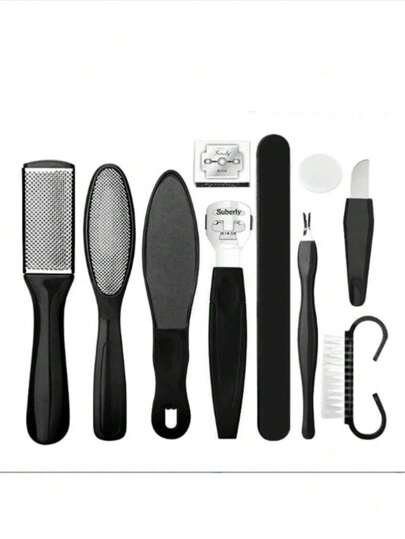 11pcs/10pcs Universal Foot Scrub Set Foot Scraping File, 10In1 Foot Toolkit Exfoliating Cleaning Foot Care Dead Skin Removal Coolus, Scraping, Foot Scrubber