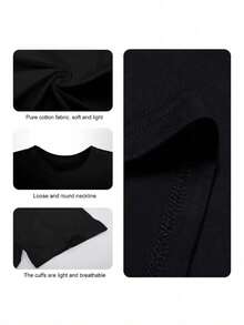 Suicideboy Skeleton Graphic 100% Cotton,180g Print T-Shirt,Men Clothing,Halloween Must-Have Latest Styles , Sleeved T-Shirt European And American Fashion Brand Printed Bottoming Shirt  Round Neck Casual  Top Cotton Short Sleeves, Round Neck Design For Comfort And Versatility, Personalized Print Pattern On The Front, Showcasing Excellent Quality Taste Fresh Classic  Sporty Casual Round Neck  Tee Machine Washable ﻿ - Black - View 3