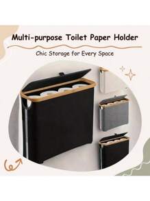 Toilet Paper Holder Storage Box, 1 Piece Multi-Purpose Bathroom Organizer With Lid, Home Organizer For Bathroom, Office, Laundry Room, Boxes