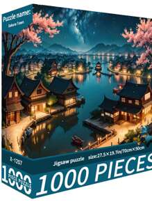 1000pcs Creative Adult Puzzle Set, High-Quality Seamless DIY Jigsaw Puzzle, Interesting Family Challenge Without Frame, Suitable For Birthday Gift, Easter Gift, Home Decor, Great For Home, Living Room, Office Decoration