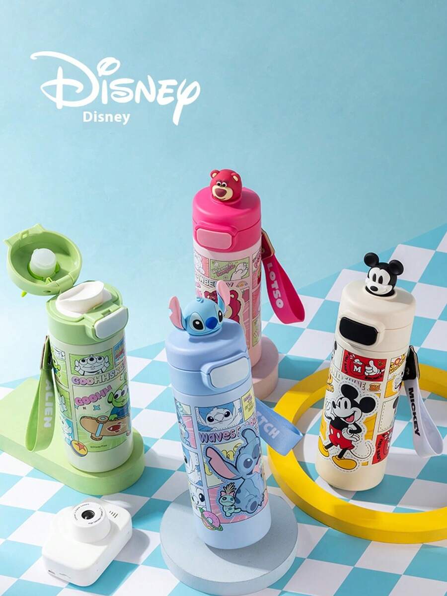 Disney 6-12岁学生水壶，316不锈钢保温水杯，适合学校使用，可直接饮用 - 彩色 - 查看 1