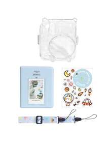 Cámara instantánea mini con estuche protector de cáscara de cristal, incluye funda para el Body de la cámara, correa, juego de 3 accesorios y paquete de 64 hojas de recambio para álbum de fotos de 3" de "Tiempo Dulce"