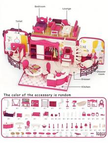 (Random Rabbit Outfit Design) Portable Camping Car RV Toy Set, Children's Toy Car Bus, Mini Rabbit House Family Toy, Birthday/Holiday Gift For Boys And Girls