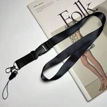 1 套可拆卸挂绳带卡夹，垂直双面防水透明 PVC 证件夹，适用于办公室、学校、游轮卡、钥匙，黑色，用于学校用品，返校