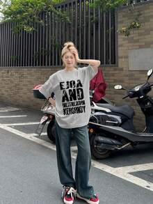 200g Pure Cotton T-Shirt 2025 Summer Ladies New Short Sleeve Pure Cotton Holiday Pattern Short Sleeve Round Neck Couple Wear Small Shirt Tops - Màu Xám nhạt - Xem 2