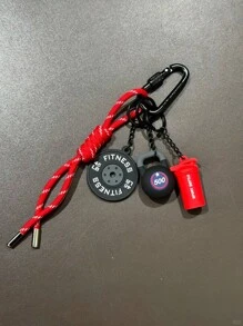 系列创意设计可爱撞色甜美酷炫运动风包包挂件，健身运动配件，夏季时尚救星钥匙扣，健身系列杠铃片壶铃运动水杯挂件，背包挂件，饰品钥匙扣，适合运动型男生女生，送给男女的精美礼物 - 彩色 - 查看 13