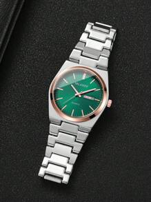 1 件经典时尚简约刻度日历表盘石英腕表，时尚男士礼物（不含表盒）