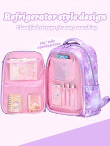 Set de 2 piezas Mochila escolar con bolso de mano con diseño de mariposa, mochila de gran capacidad con múltiples bolsillos para volver a la escuela, bolso de viaje casual para adolescentes, multifuncional - Conjunto de 2 piezas-B - Ver 5