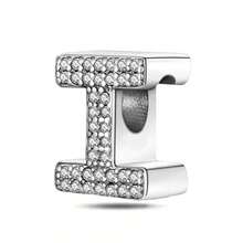 26pcs Silver-Plated English Alphabet Charm Beads, Elegant Fashion Jewelry For Bracelet Necklace, Birthday Gift For Mom, Women, Family