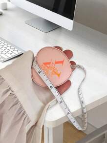 1pc Custom Heart Shape Mini Measuring Ruler, Custom Name And Fashion Design, Portable Cute PU Leather Tailor Sewing Tool, Clothes Measuring Ruler, One-Key Retract Ruler, Waist Circumference And Body Measuring Ruler,For School Supplies,Back To School