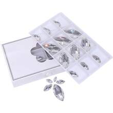 Handmade Double-Hole Teardrop Shaped High-Quality Glass Rhinestones Cabochons, Multi-Sizes & Colors For DIY Clothing, Home Decor, Jewelry Making - Multicolor - View 5