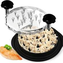 Manual Chicken Breast Shredder Tool With 360° Rotating Ergonomic Handle, Anti-Slip Base & Plastic – Includes Heat-Resistant Tong & Cleaning Brush For Salads, Sandwiches, Wraps, Kitchen Gadget, Transparent Lid, Safe Kitchenware, Wrap Filler, Compact Design, Durable Plastic, Food Shredder, Kitchen Enthusiasts - Black - View 8