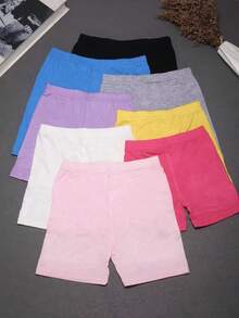 8 Pack Girls Bike Shorts Cartwheel Shorts For Girls Toddler Under Dress Dance Short Kids Biker Shorts Multicolor, For Outdoor - 混色(8件) - 查看 2