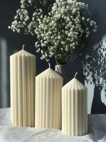 4 件套条纹圆柱蜡烛硅胶模具 DIY 3D 罗马柱设计香薰蜡烛模具环氧树脂铸造模具，家居装饰 - mold - 查看 5