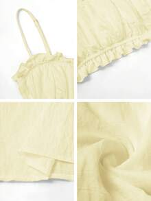 Look Polly Damen Zweiteiler, einfarbiges trägerloses Camisole Top und langer Rock, Frauenkleider Kleidung für Schule, buttergelbe Herbstkleidung für Frauen Kirchenkleid für Frauen Urlaubsstil Konzertoutfits für Frauen Casual, Loungewear-Sets für Frauen Weihnachten Thanksgiving elegantes Frauenset Strandset stilvolle Bekleidungskollektion Neujahrsoutfit