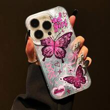 Esta funda para teléfono móvil está diseñada para phone 13 y 14, con un brillante estampado de glaciar, y también es compatible con phone 16 Pro. Es una funda ultrafina de TPU rosa con un motivo, resistente a los golpes y con un diseño que evoca una estética femenina. - Colores mixtos 2 - Ver 2