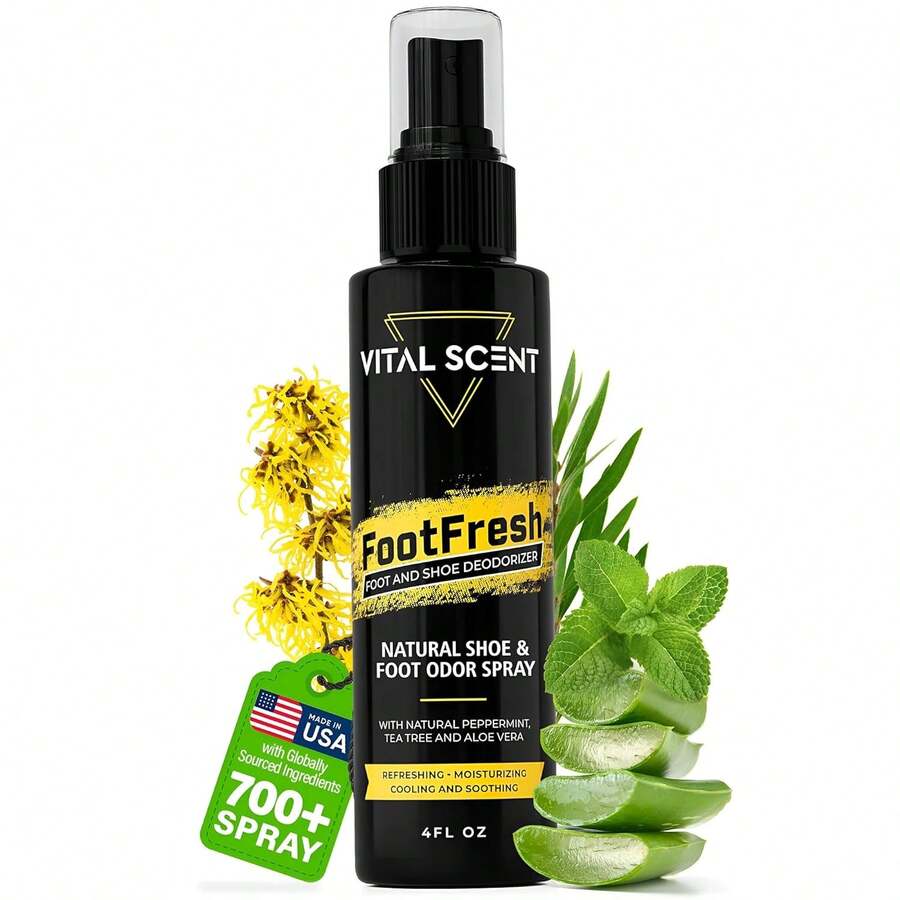 Industrial Heavy Duty Foot Odor Spray For Shoes And Feet - Extra Strength Shoe Deodorizer - Mint Foot Spray For Smelly Feet With Witch Hazel And Tea Tree Oil - Long Lasting Shoe Deodorizer - Foot Soak Salt - View 1