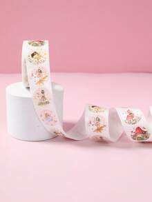 500pcs/Roll Pink Flower Fairy Pattern Round Stickers, Candy Gift Bag Sealing Stickers, Princess Birthday Party Decoration Tags Paper Label Stickers, DIY Diary Sticker Label, Flower Fairy Theme Happy 1st Birthday Babe Shower Wedding Summer Spring Holiday Party Decoration Supplies, Pink Flower Fairy Birthday Party Gift Packaging Sticker Decorations, Flower Fairy Party Decor, Flower Fairy Party Favors Decor Supplies, Pink Flower Fairy Decorations