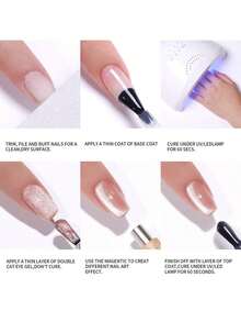 XEIJAYI XEJAYI 1pc 15ml Rainbow Candy Cat Eye Gel Nail Polish,UV LED Soaking Nail Gel, Semi-Permanent, DIY Salon Quality Nail Art Gel For Spring And Summer - 紅色 - 查看 10