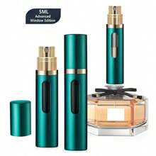 1 件精心设计的香水喷雾瓶,便携式可再填充雾化器,底部填充迷你旅行香水瓶,循环香水醒酒器,泵直接从底部填充,无需取下盖子,100%纯玻璃内瓶,带有可视窗口,可轻松检查剩余香水,5ml / 8ml / 10ml 可选 - 彩色 - 查看 25