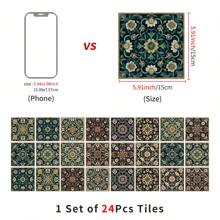 24PCS- Nordic Home Tile, Self-Adhesive Wall Stickers, Kitchen Bathroom Bedroom Living Room Dining Room, Waterproof, Oil And Moisture Proof, Decorative Tile Stickers, Wall Renovation Floor Stickers For Home Decor