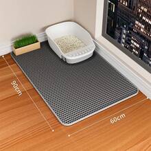 1pc EVA Cat Litter Mat, Double-Layer Honeycomb Design, Durable, Non-Slip, Washable, Easy To Clean - Suitable For Litter Box, Toilet, Bathroom, Feeding Area - Ideal Choice For Cats And Small Pets - Grey - View 15