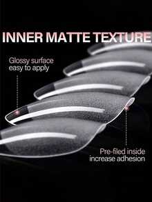 240 miếng/12 kích cỡ Miếng dán móng tay ngắn hình hạnh nhân bán mờ, tự dính, thích hợp sử dụng tại nhà và salon, có sẵn các gói 240/192/144/120/24 miếng. - Trong sáng - Xem 2