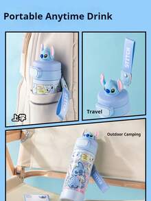 Disney 6-12岁学生水壶，316不锈钢保温水杯，适合学校使用，可直接饮用 - 彩色 - 查看 5