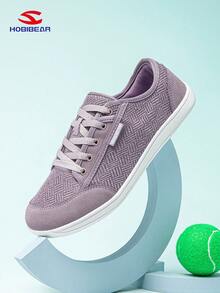 HOBIBEAR 女士休闲运动鞋，时尚简约透气系带宽头赤脚鞋，适合日常穿着和锻炼 - 紫色 - 查看 5