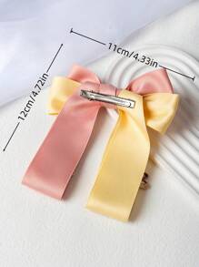 1/2/3 件缎面兔子蝴蝶结发夹，优雅学院风发饰，适合作为生日礼物，四季皆宜 - 彩色 - 查看 2