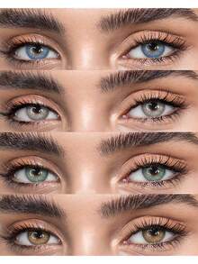 Lalens 1 Pair Of Colored Contact Lenses Norko Brown Coloured Contact Lens To Enlarge Your Eyes Soft Graduation Holiday Summer Fall Autumn Wholesale Of Color Contacts For Eye Beauty Makeup Cosmetic Small Pupil Color Contacts Lens Travel Outdoors School Campus 14.2mm 14.5mm Yearly Use Fashion Grey Lenses New Arrival With Free Lens Case Halloween Costume Cosplay - Yearly Disposable - View 4