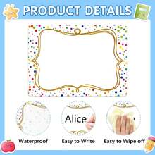 48PCS Name Tags Label Stickers Confetti Desk Name Tags Student Name Tags Stickers Classroom Decoration Desk Nameplates Kindergarten Classroom Back To School Teacher Supplies - 1 - 查看 3