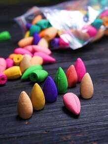 100 szt. naturalnych stożków kadzidełkowych z przepływem zwrotnym: jaśmin, róża, lilia, drzewo sandałowe, osmantus, piołun, agar, lawenda