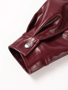 Chaqueta de moda de primavera y otoño de piel para mujer, estilo de chaqueta de motorista única con bolsillos