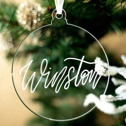 12 件 - 3 英寸透明圆形亚克力圣诞装饰 2026、DIY 散装空白圆形灯泡圣诞节球形圣诞树装饰、袜子姓名标签、节日标签、Momento、钥匙扣空白、散装亚克力圆形透明圆盘装饰空白，带孔用于乙烯基、DIY 钥匙扣和工艺项目、圣诞树装饰、3 英寸透明圆形亚克力扁平圆盘装饰空白 - 透明圆形圆盘，适用于圣诞节、冬季、新年派对悬挂装饰