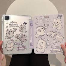 可爱猫咪双面彩绘透明防震保护壳，亚克力硬壳，兼容 iPad (A16) 第 11/10 代 10.9 英寸、iPad 10.2 英寸、7/8/9 英寸、iPad Pro 11 英寸（第 2/3/4 代）、iPad Mini 7/6 英寸，支持智能睡眠/唤醒功能，带 Apple Pencil 插槽，兼容小米 Redmi Pad SE 11 英寸（2023 年款）和 MatePad SE 11 英寸（2024 年款）/MatePad 11.5 英寸 S - 無色 - 查看 15