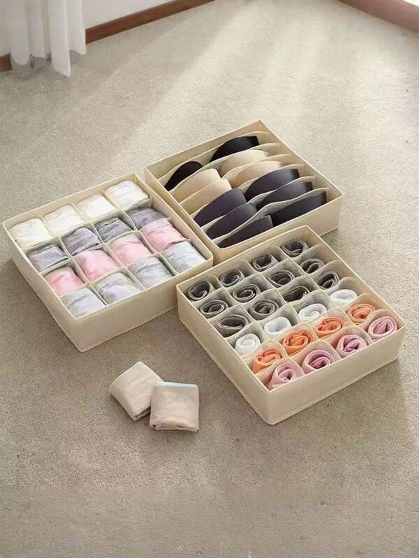 7/16/24-Grid Drawer Organizer Foldable Storage Box For Socks, Bras, Underwear, Ties, Belts, Scarves, Easy Sorting And Organizing, Say Goodbye To Clutter, Make Life More Orderly! Space-Saving Design Suitable For Home Or Travel, Clothes Storage Box