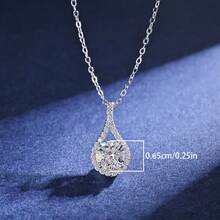 1pc Fashion Pure Silver S925 6.5mm Moissanite Pendant Necklace For Men, Suitable For Gifts, Dates, Birthday, Anniversary, Party, Wedding, Carnival, Valentine's Day, Music Festival, Graduation Season, Etc. - Silver - View 7