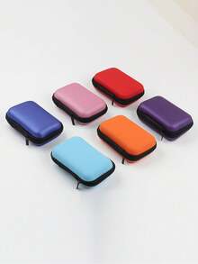 6/1pc耳机包 数据线收纳盒 收纳袋 方形收纳盒 便携耳机收纳包 迷你零钱收纳包 多功能收纳包 化妆包 数据线 香水收纳包 - 彩色 - 查看 8