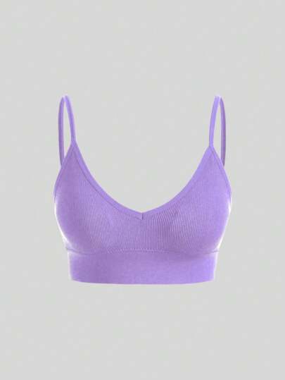 1pc Racerback Sports BH Women, Seamless Com Tafel Thin Strap Verleidelijke Neck Camisole, Wear, Yoga view 5